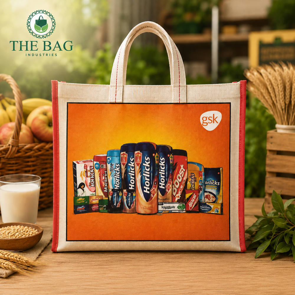 Promotional Canvas Bag - Cotton Canvas, 15x15 Inches, Off White with Multicolor Print | Reusable, Screen Printed, Dual Handles, Eco-Friendly