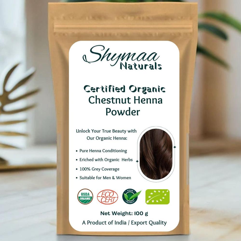 100% Organic Certified Chestnut Henna Hair Colors