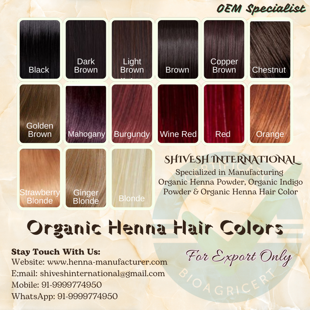 100% Organic Henna Hair Colours