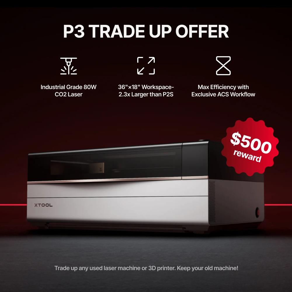 XTool P3 Flagship 80W CO2 Laser Cutter With Intelligent Automation