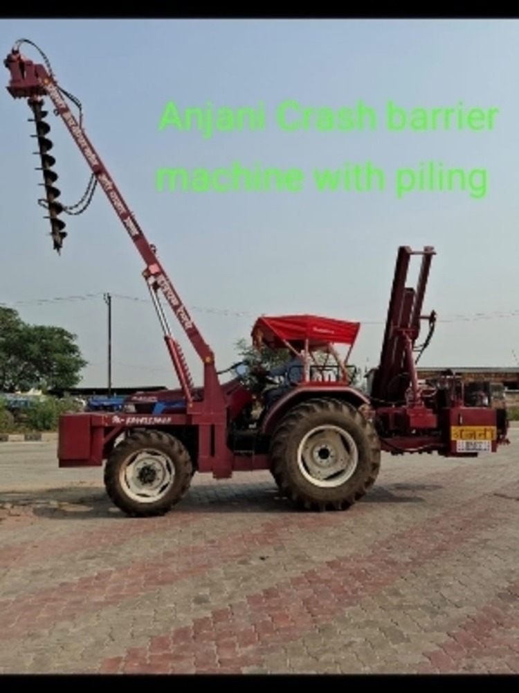 Crash barrier installation machine