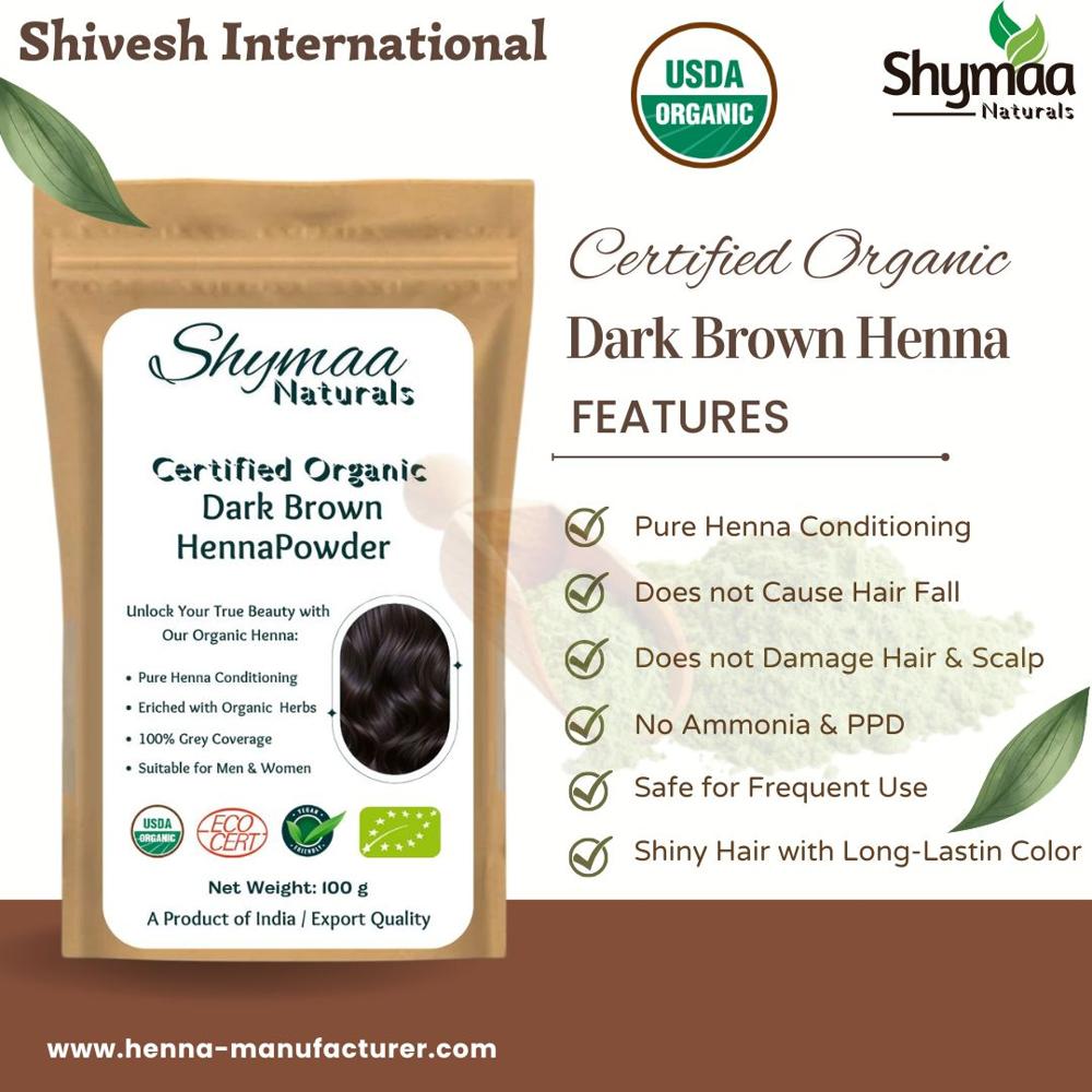 100% Organic Natural Dark Brown Henna Powder hair Colors