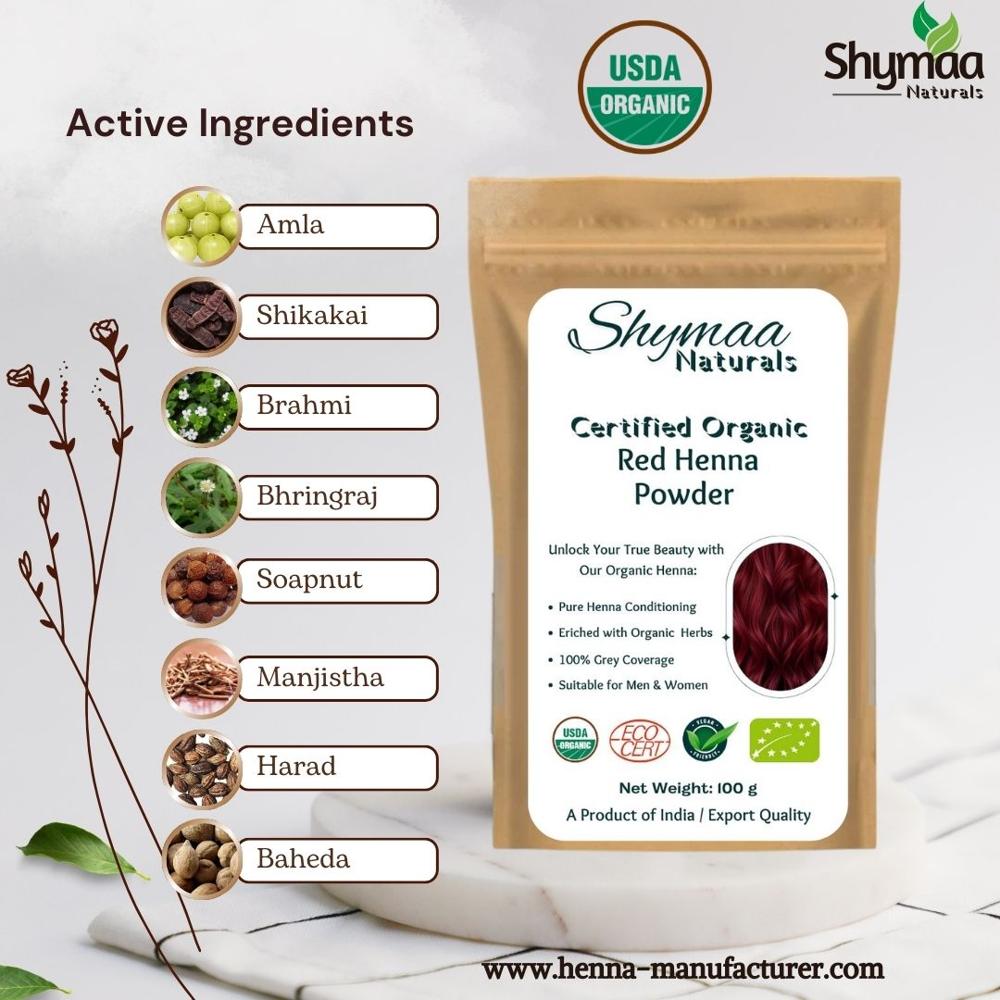 100% Organic Red Henna Hair Colors