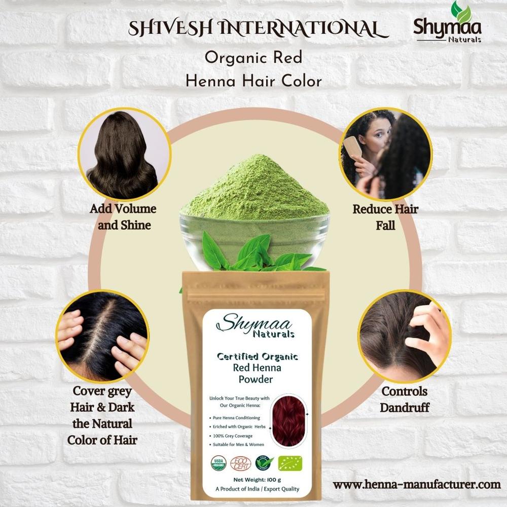 100% Organic Red Henna Hair Colors