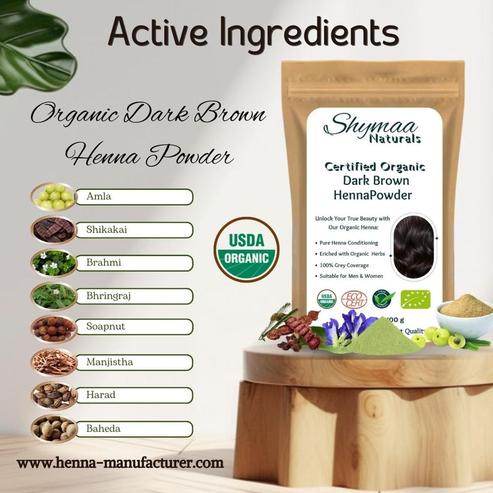 100% Organic Natural Dark Brown Henna Powder Hair Colors