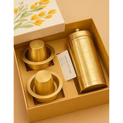 Premium Brass Coffee Dabra Set for South Indian Filter Coffee