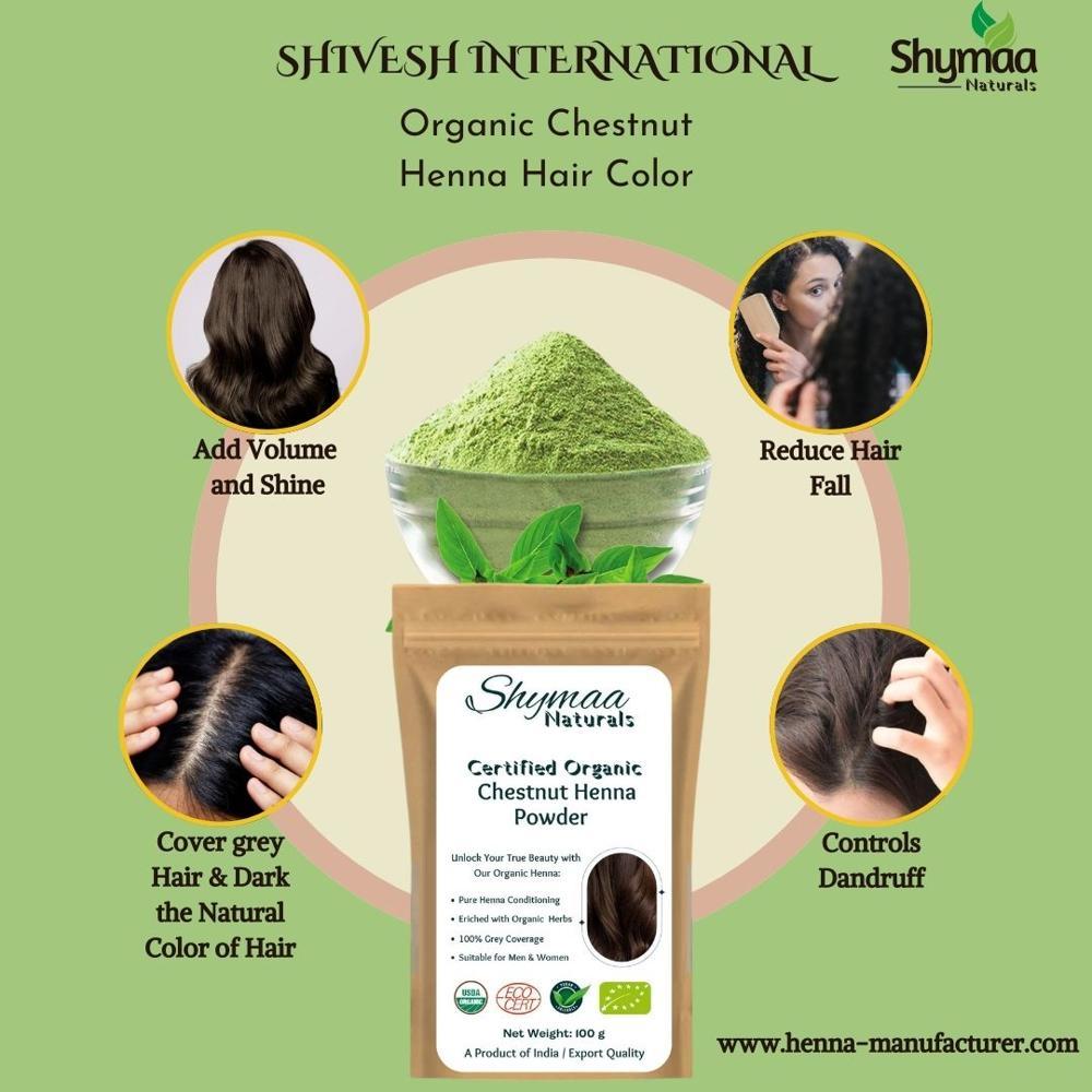 100% Organic Chestnut Henna Powder Hair Colors