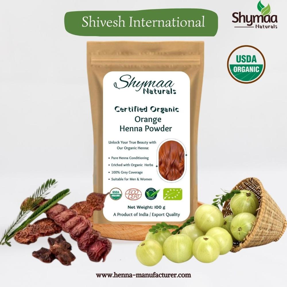 100% Organic Orange Henna Hair Color