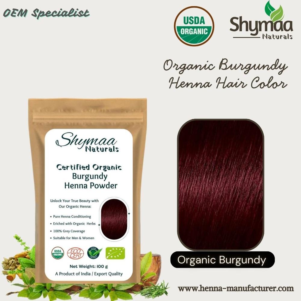 100% Organic Certified Burgundy Henna Powder Hair Colors