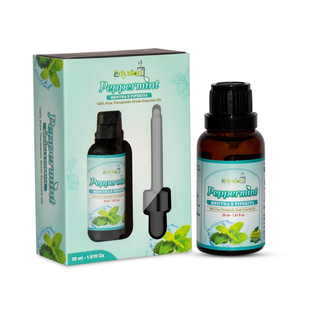 Peppermint Pure And Natural Essential Oil - Mentha Piperita Leaves, Amber Glass Bottle, 100ml | Therapeutic Grade, Non-Toxic, Chemical-Free, Strong Minty Aroma