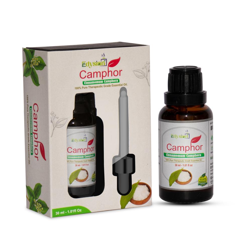 Camphor Pure And Natural Essential Oil - Steam Distilled 100% Pure Camphor | Therapeutic Grade Clear to Pale Yellow Aromatherapy Massage Topical Use