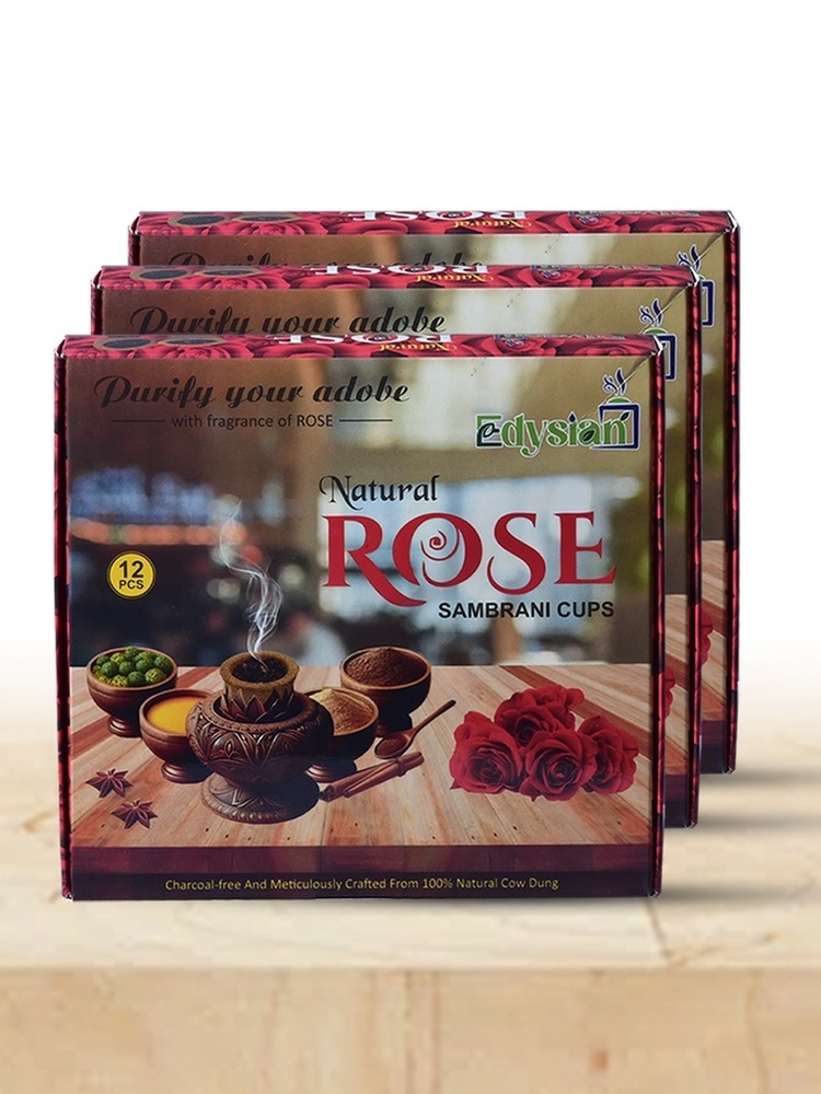 Natural Rose Sambrani Pooja Dhoop Cups