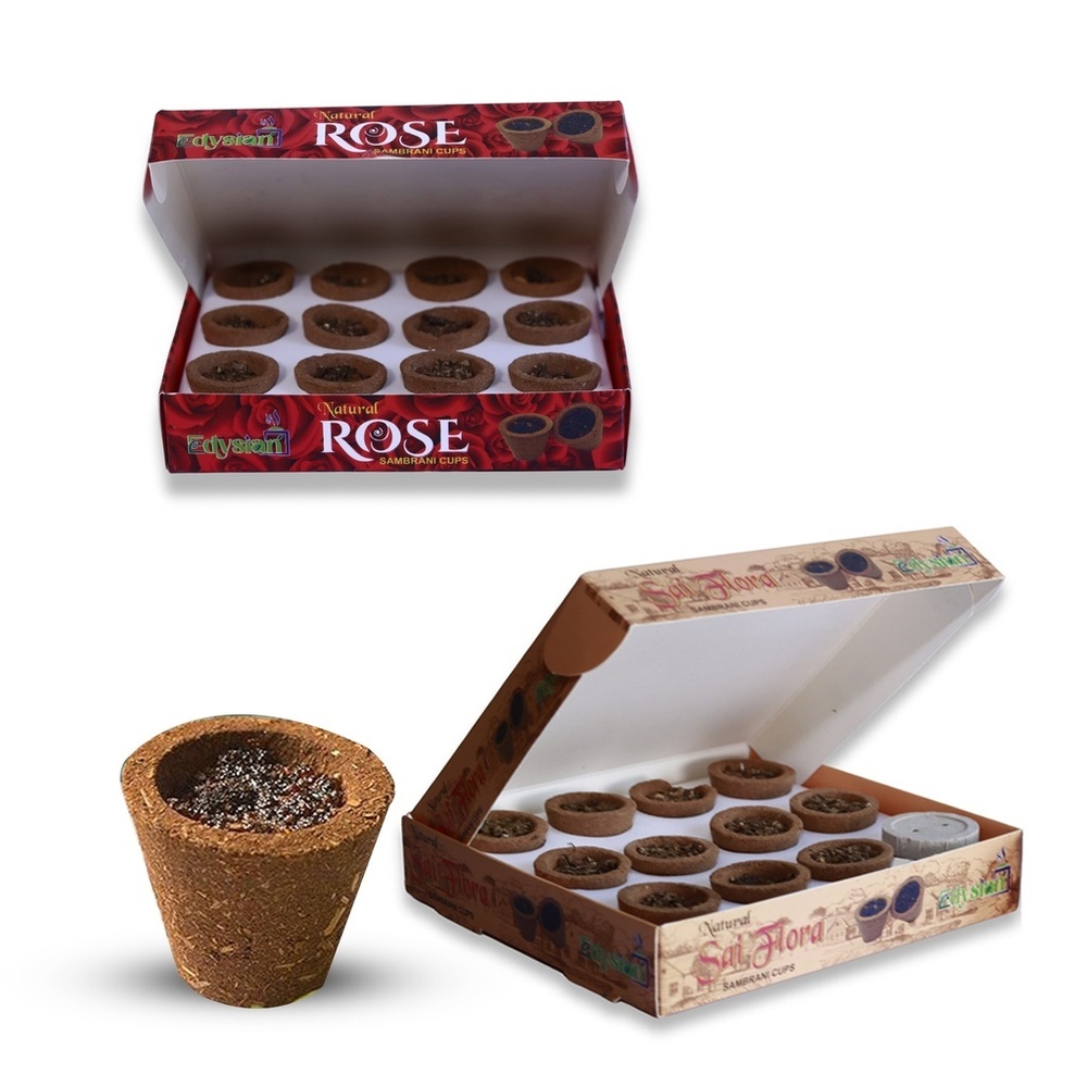 Sai Flora And Rose Sambrani Dhoop Cups Combo Pack