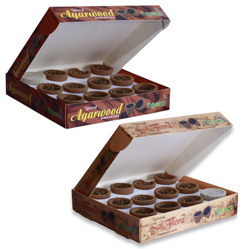 Sai Flora And Agarwood Sambrani Dhoop Cups Combo Pack