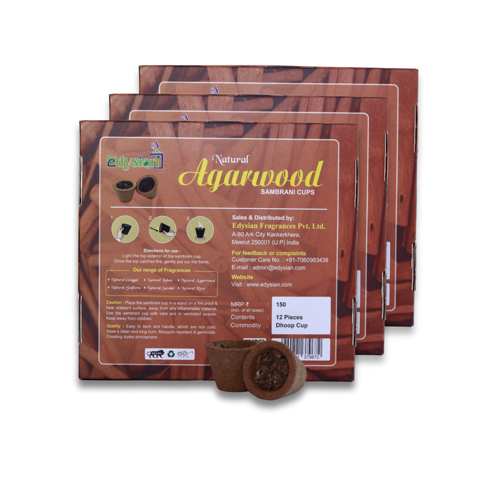 Natural Agarwood Sambrani Dhoop Cups