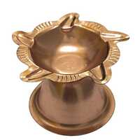 Copper Line Diya - Pure Copper, 6x6x3 Cm, Copper Color | Corrosion Resistant, Eco-friendly, Handcrafted Traditional Indian Design