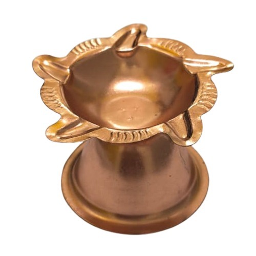 Line Diya - Brass, 13x7x4 Cm, Golden | Handcrafted, 5-wick, Heat & Corrosion Resistant