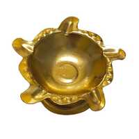 5 No Gold Diya - Handcrafted Brass, 5.5x5.5 Cm, Gold | Eco-friendly, Reusable, Polished Finish, Corrosion Resistant