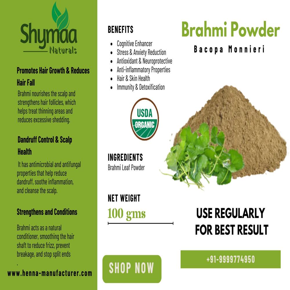 100% Organic Brahmi Powder Ayuvedic Indian Herbs