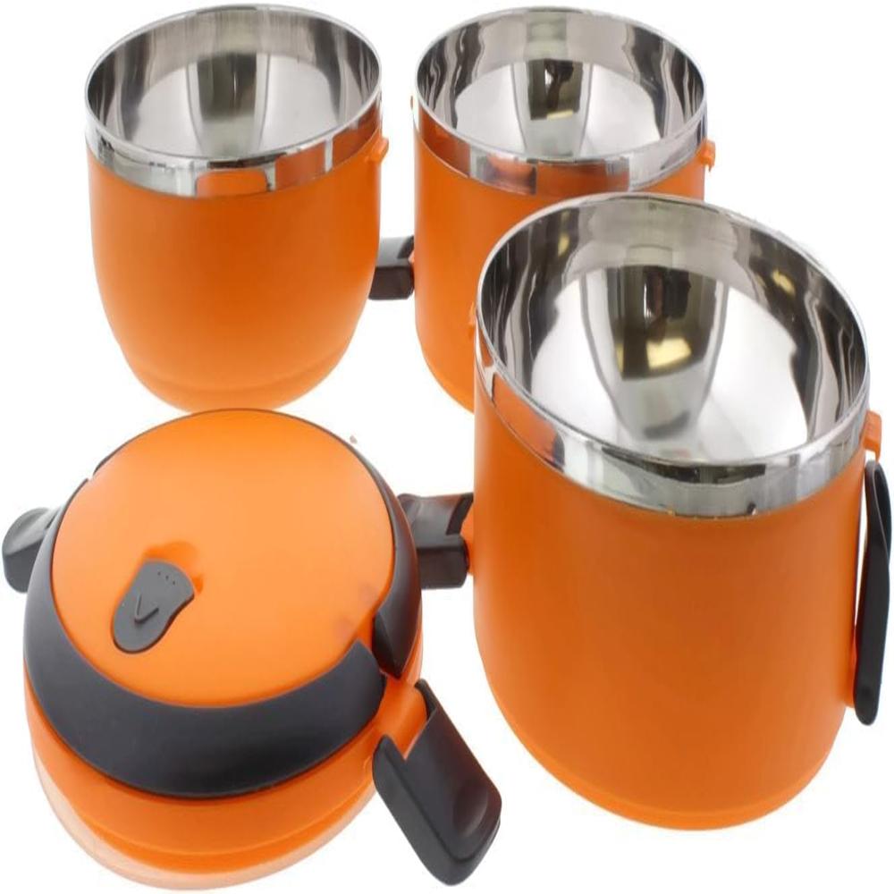 3 Layer Lunch Box with Lock -Orange