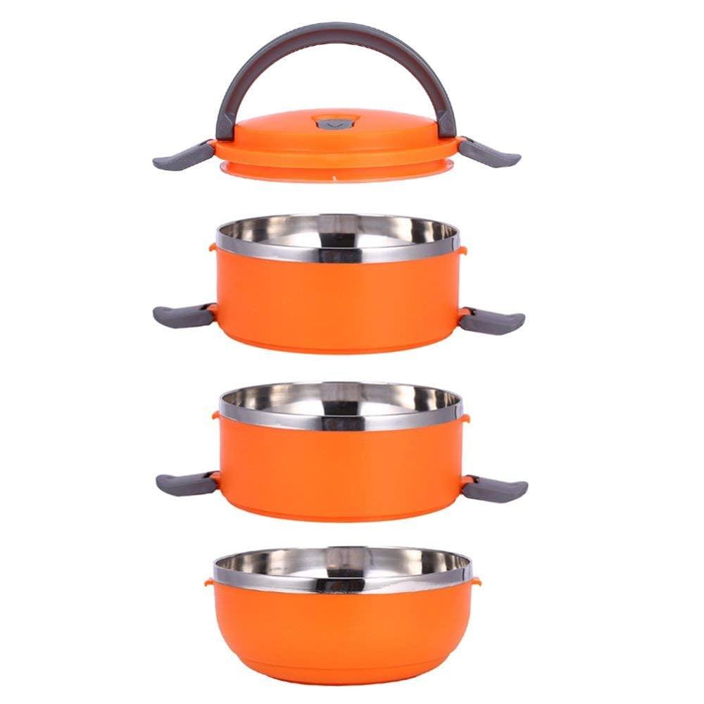 3 Layer Lunch Box with Lock -Orange