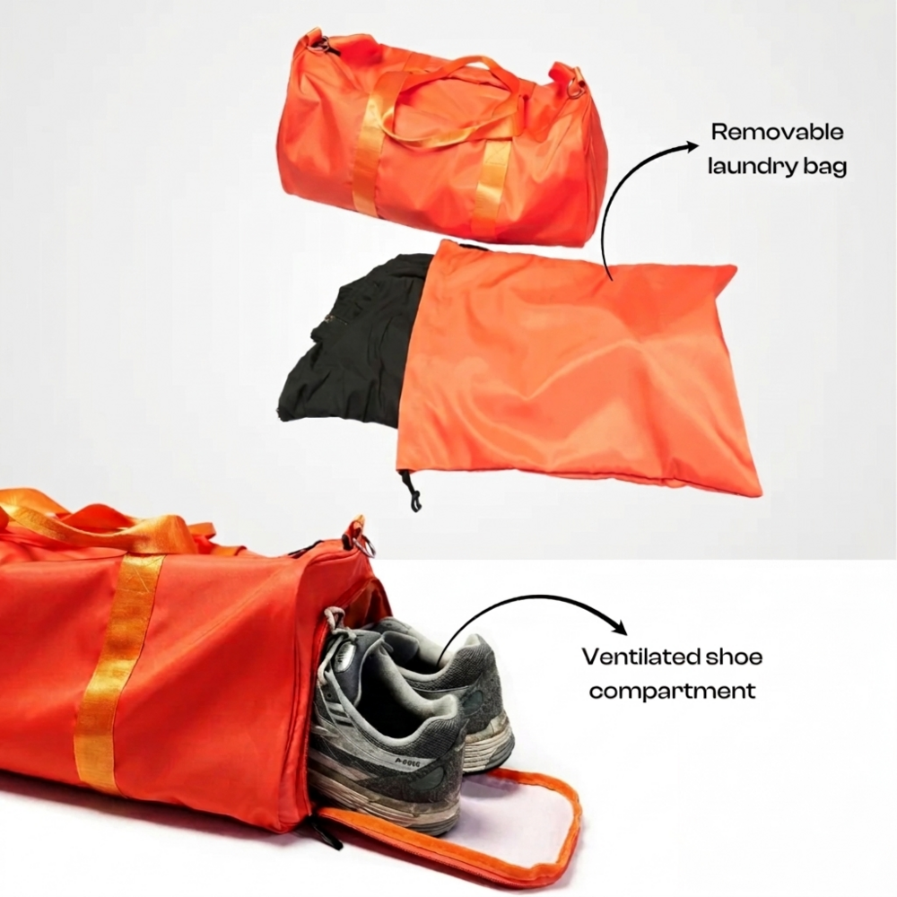 Heavy-Duty Polyester Gym Bag with Dedicated Shoe Compartment