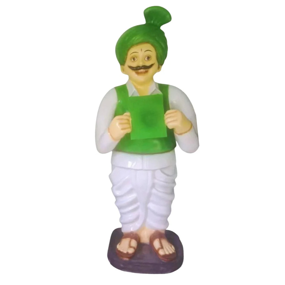 3Ft Frp Human Tea Man Statue - Color: Multicolor (Customizable)