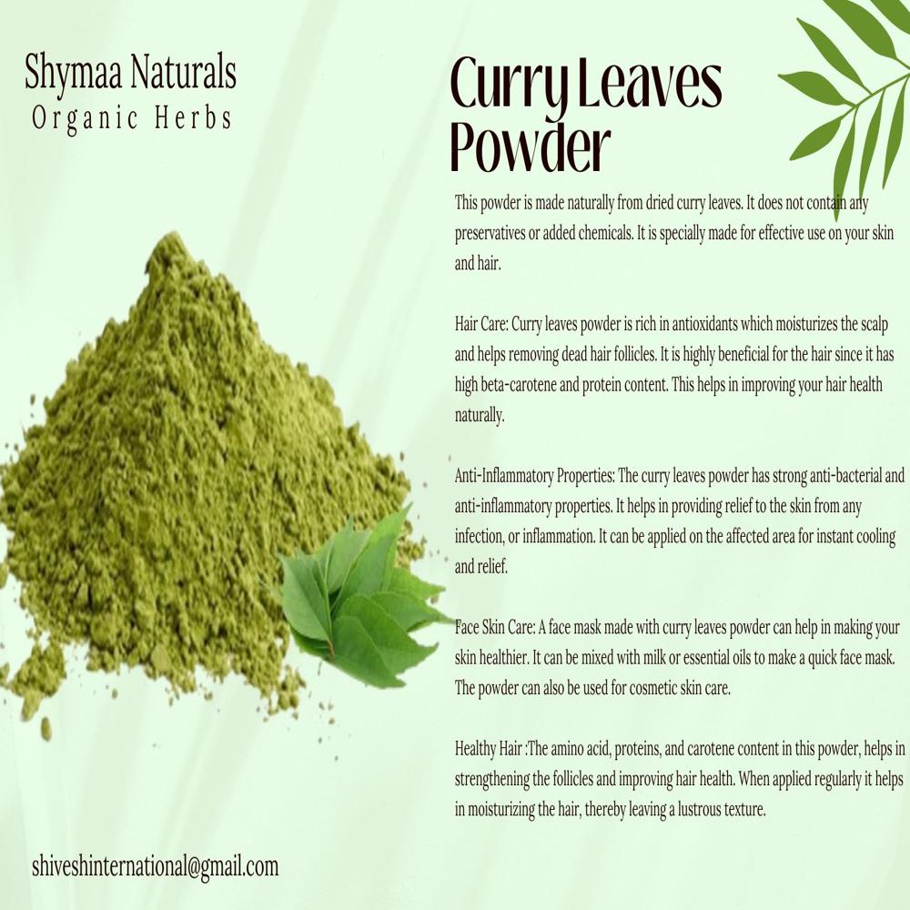 100% Organic Curry Leaves Powder Aurvedic Indian Herbs