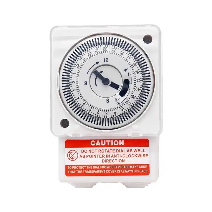 True Sense Fm/1 Qt Quartz Analog Manual Time Switch, Polycarbonate Housing 86x36x58mm, White & Black - 230v Ac, 16a Contact, 72h Backup, Manual Override