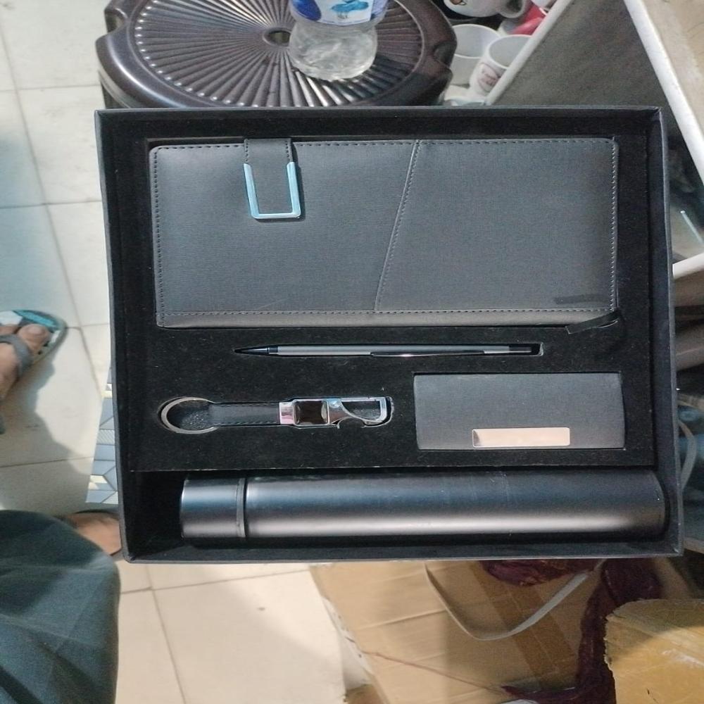 Sustainable Office Gift Combo with Bottle, Diary, Pen, Keychain & Card Holder