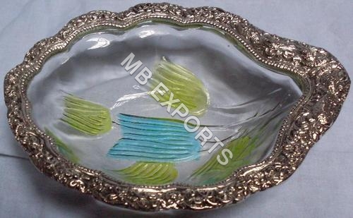 Golden White Metal Bowl Color Design  