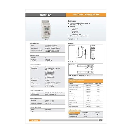 True Sense 16Amp Selec Digital Time Switch,TS2M1 elec Digital Time Switch,TS2M1