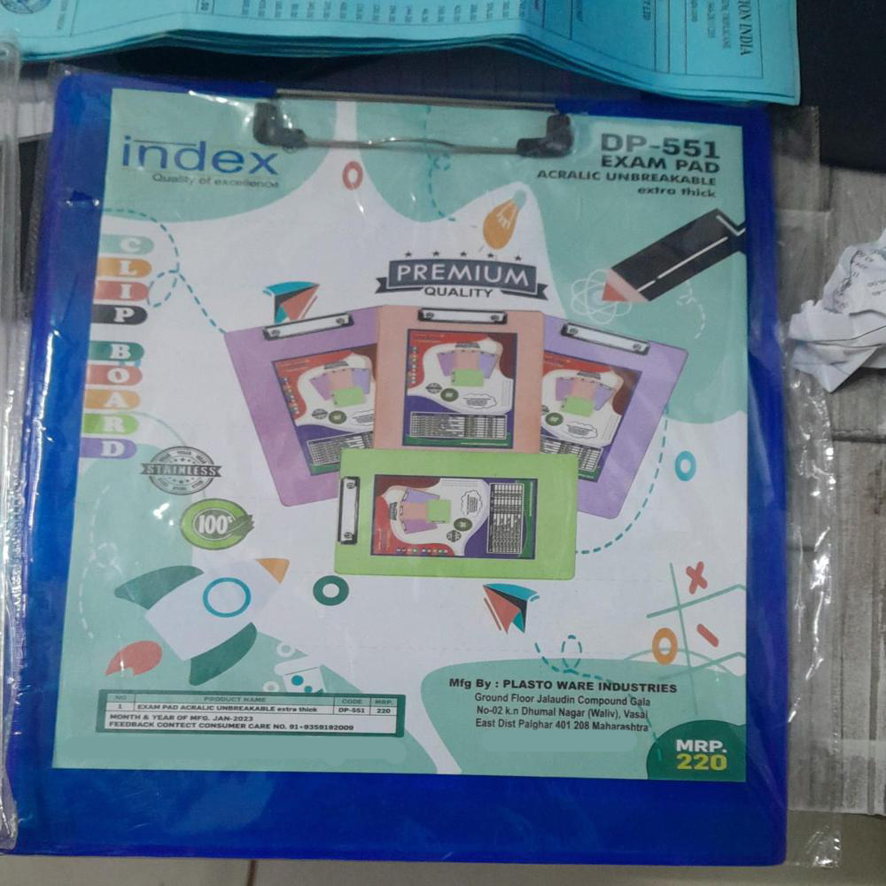 Plastic Exam Pad - Binding: Regular