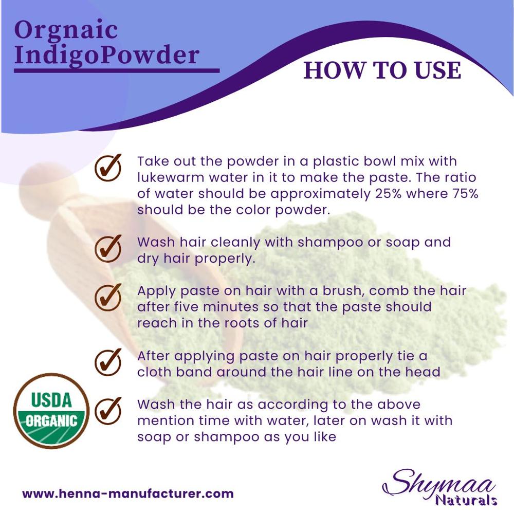 100% Organic Indigo Powder For Hair Coloring