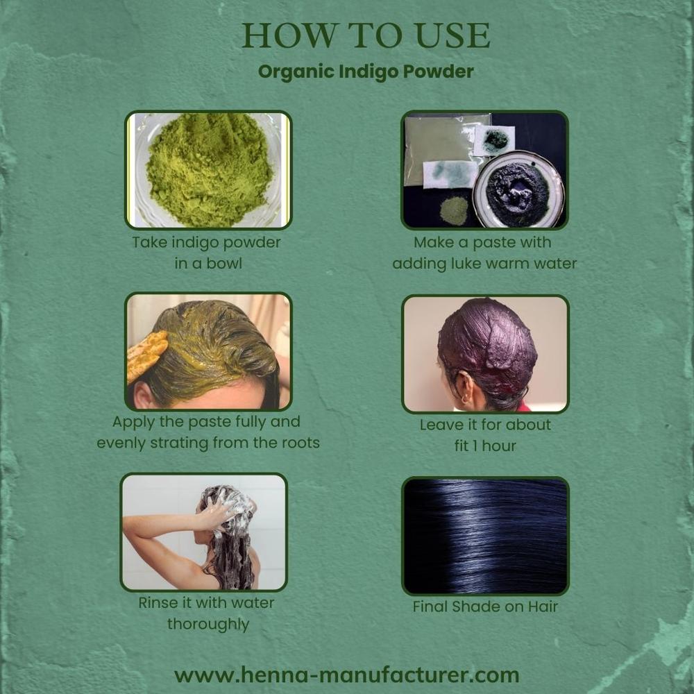 100% Organic Indigo Powder For Hair Coloring