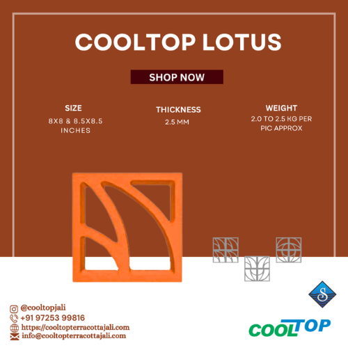 Lotus Terracotta Red Clay Jali