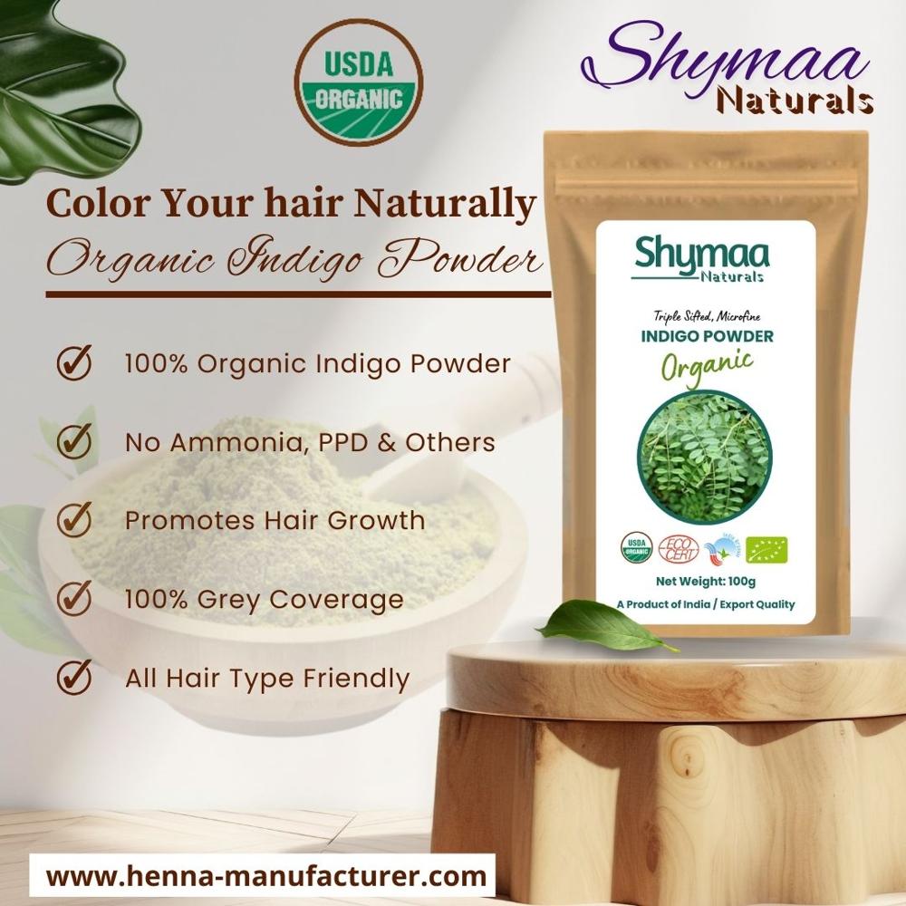 100% Organic Indigo Powder 100gms Pouch Packing