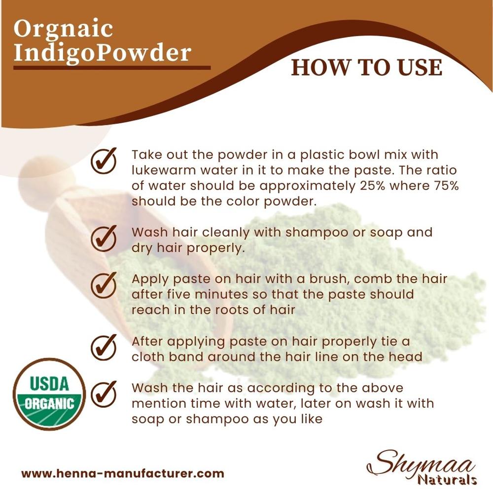 100% Organic Indigo Powder 100gms Pouch Packing