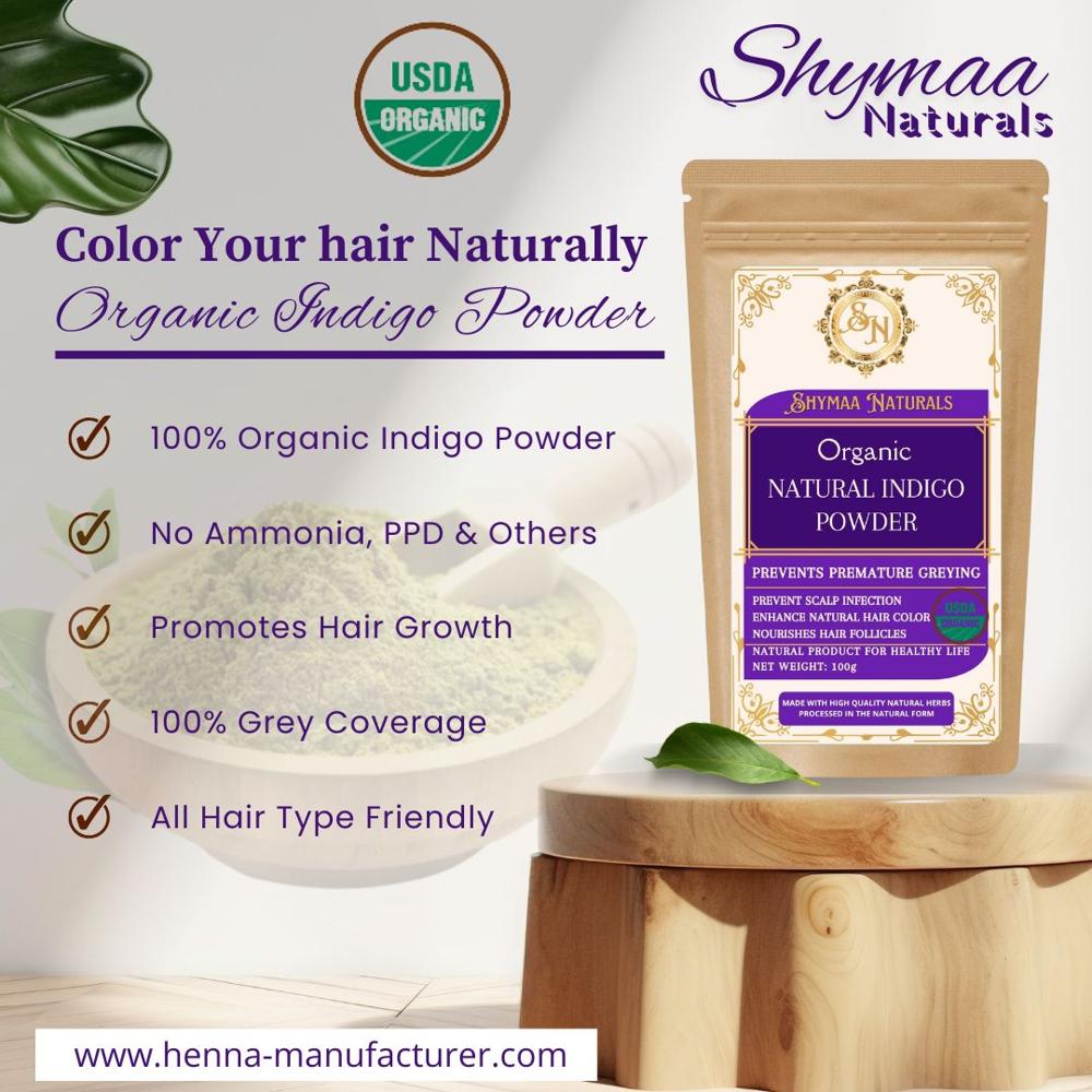100% Organic Indigo Powder Haor Colors 100g Pouch Packing