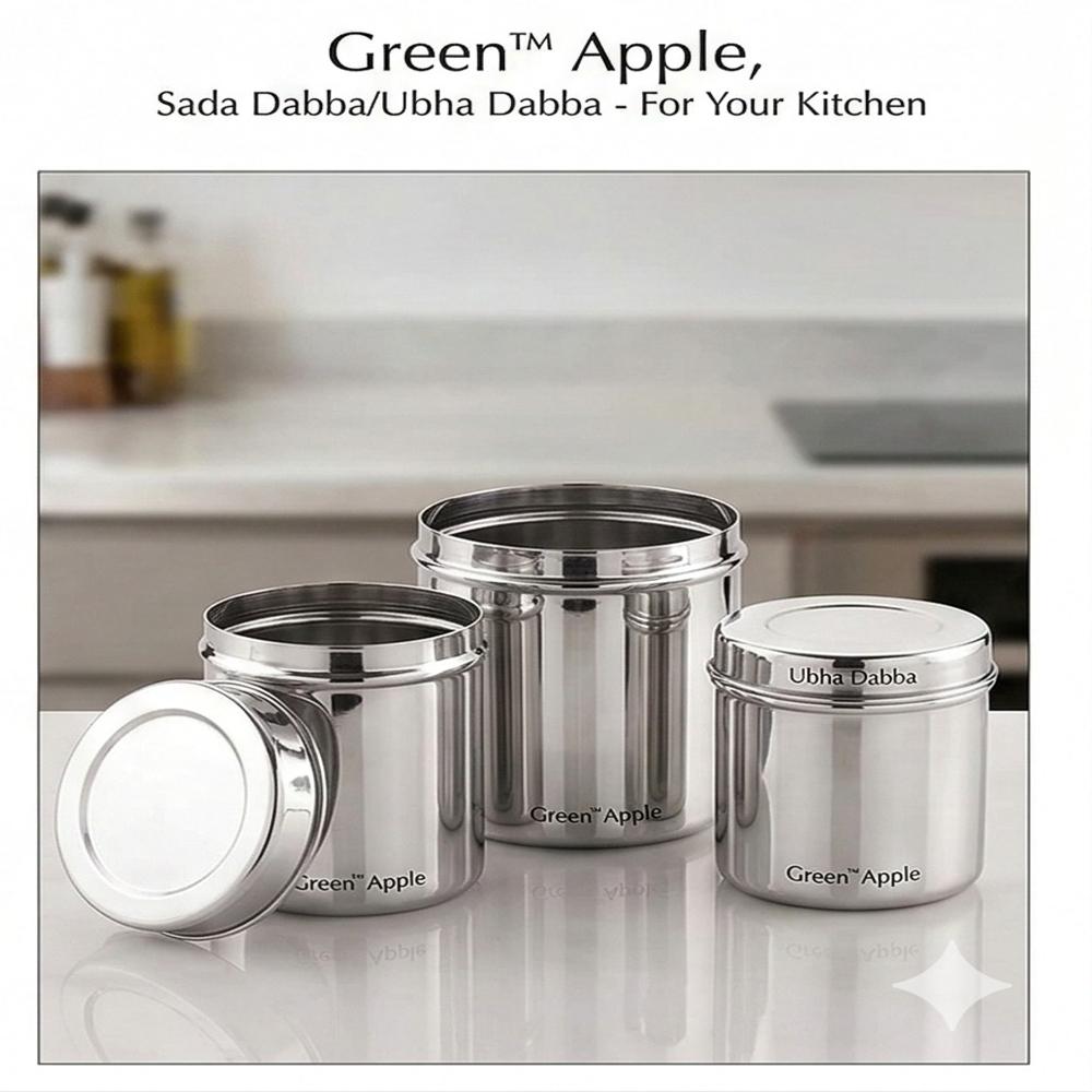 Premium Stainless Steel Sober Canister (S.S. Coil) | Kitchen Storage Dabba by Green Apple | Wholesale