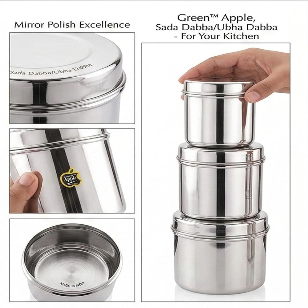 Premium Stainless Steel Sober Canister (S.S. Coil) | Kitchen Storage Dabba by Green Apple | Wholesale