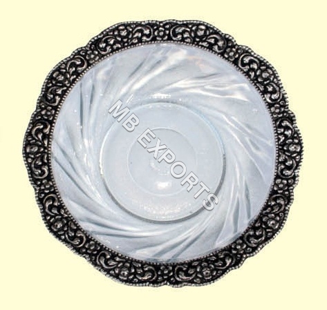 Silver And Black White Metal Round Design