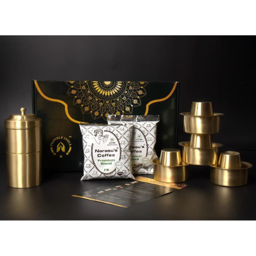 Export Quality Brass Dabra Set for Filter Coffee Lovers