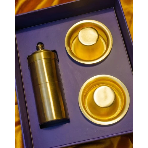Export Quality Brass Dabra Set for Filter Coffee Lovers