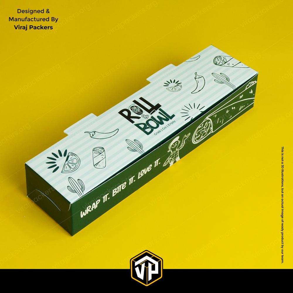 Custom Roll Packaging Box Faasos Size - Coating Type: Aqueous Coating