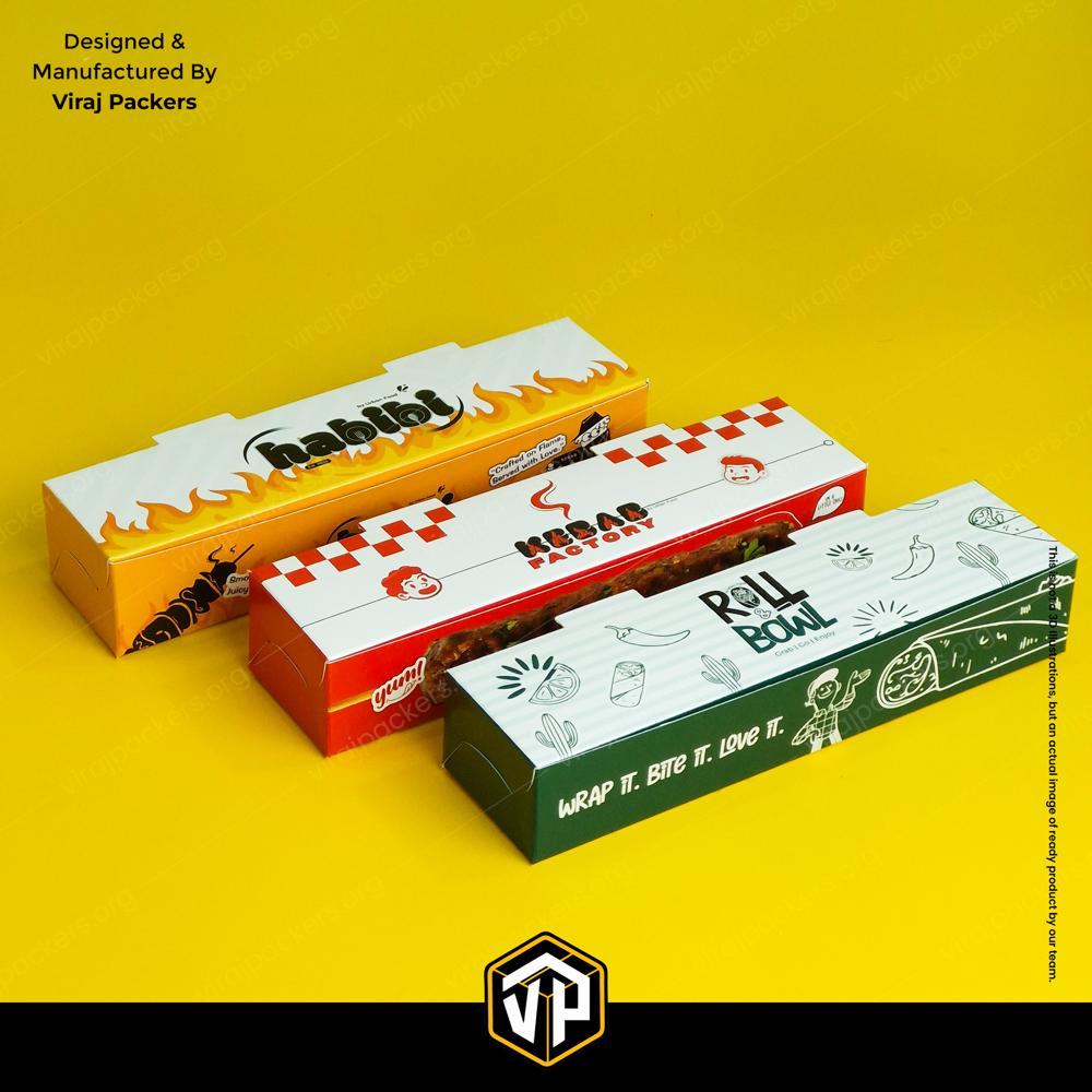 Custom Roll Packaging Box Faasos Size - Coating Type: Aqueous Coating