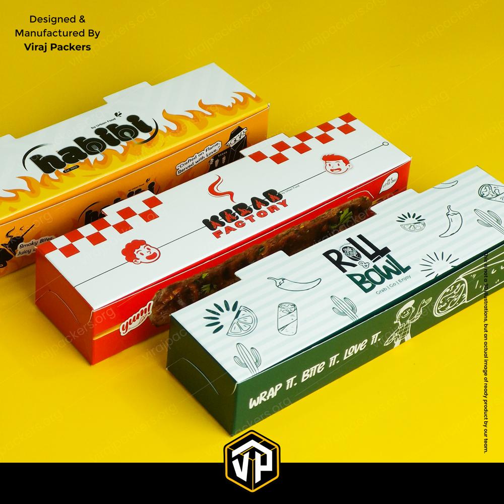 Custom Roll Packaging Box Faasos Size - Coating Type: Aqueous Coating
