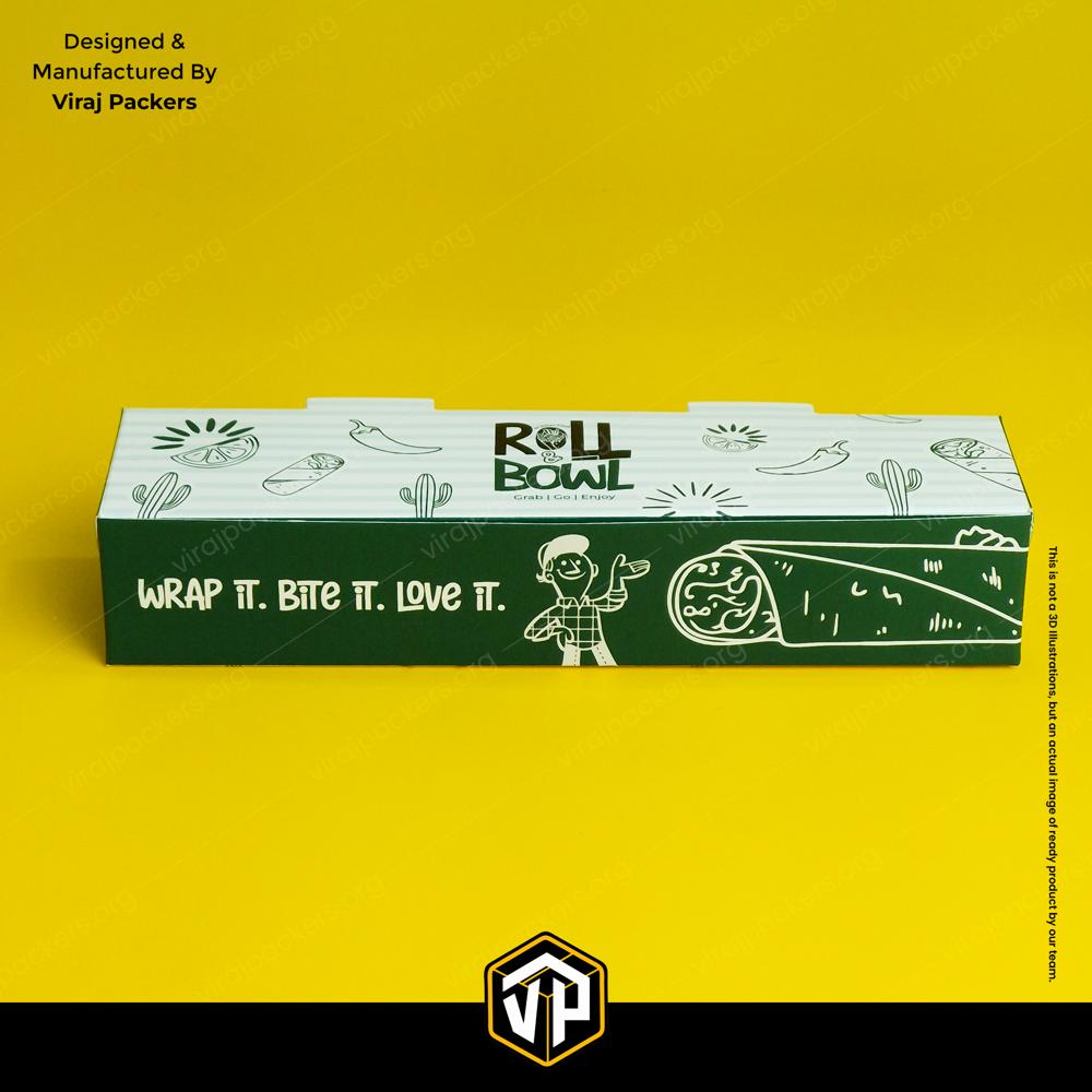 Custom Roll Packaging Box Faasos Size - Coating Type: Aqueous Coating