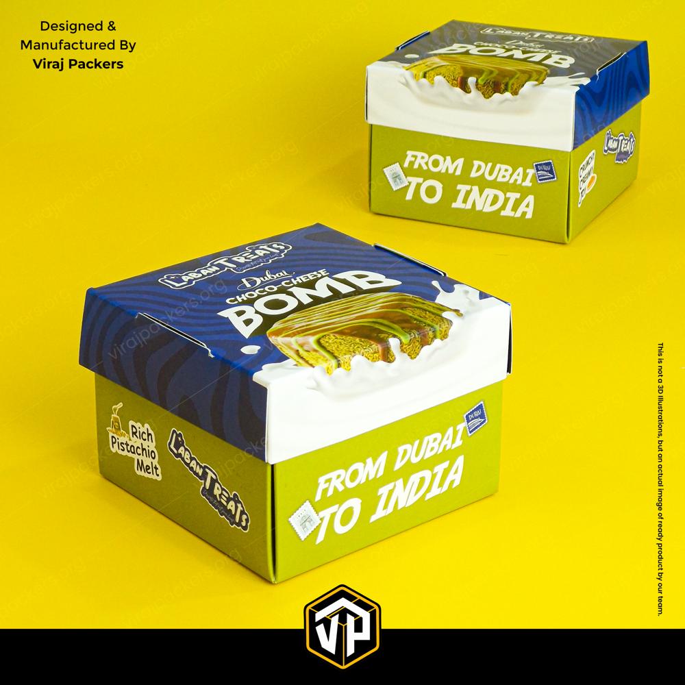 Dubai Viral Cheese Bom*b Packaging Box B Laban Packaging - Coating Type: Aqueous Coating