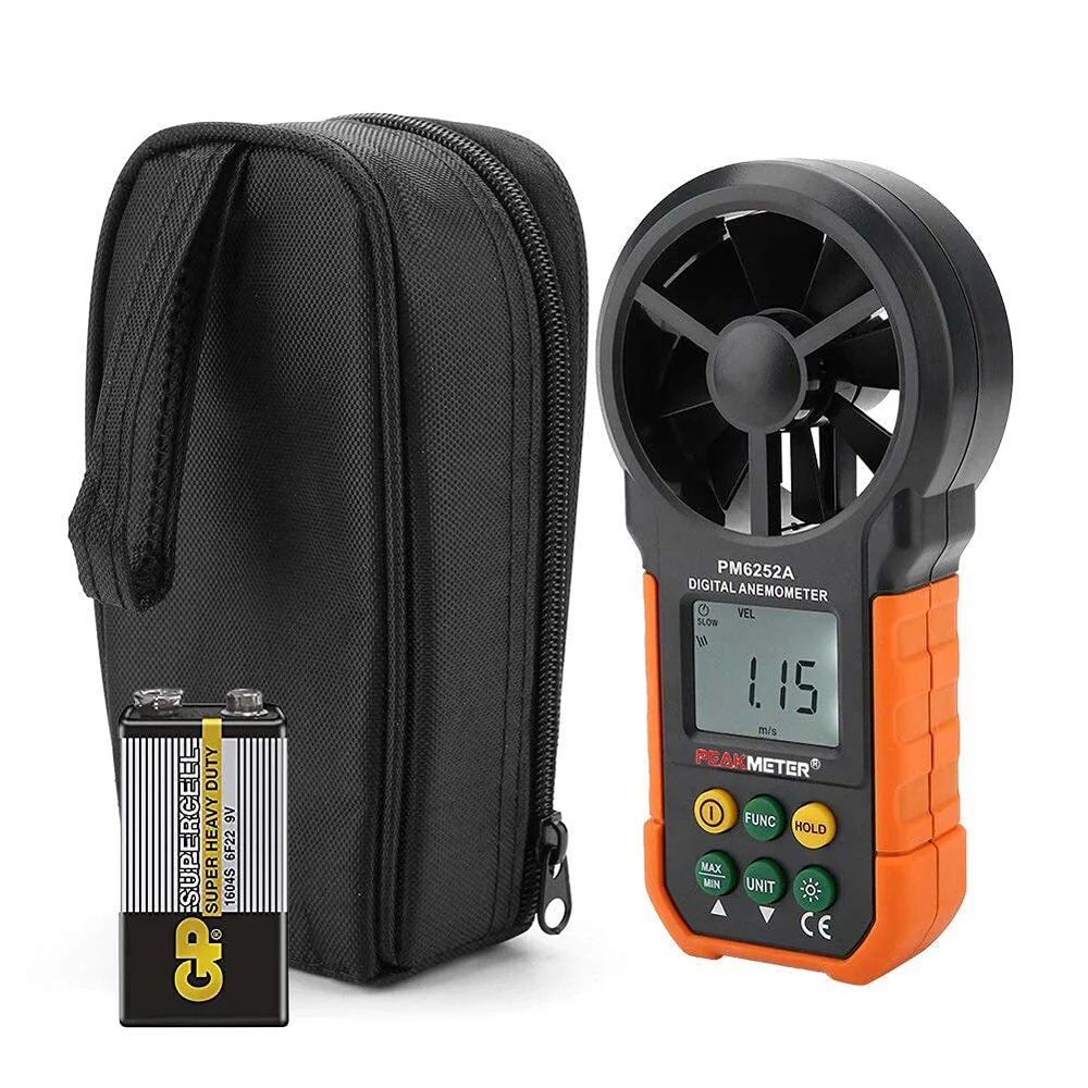 True Sense Digital Anemometer,Portable High Exactness Handheld Wind Speed Meter Gauge, PM6252A